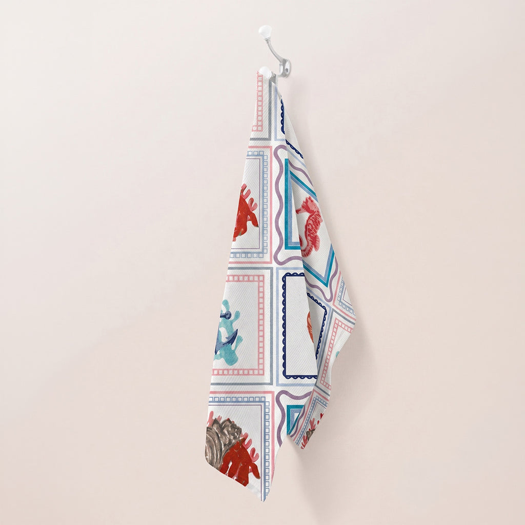 Theedoek mediterrane tegeltjes (per 4 stuks)